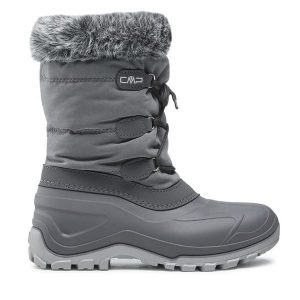 Śniegowce CMP. Szare buty zimowe CMP, bez obcasa, bez zapięcia. Za 429,99 zł.