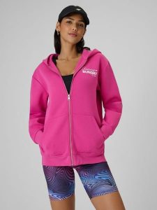 4F Bluza dresowa regular z kapturem damska - różowa S. Czerwone bluzy 4f, s, bez wzorów, z dresówki, z kapturem. Za 249,99 zł.