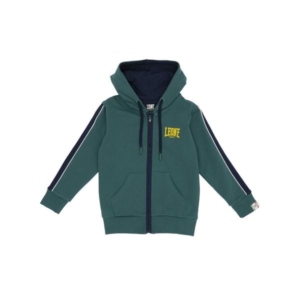 Bluza miękka z kaptur na co dzień na siłownię. Zielone bluzy LEONE 1947 APPAREL, bez wzorów, z bawełny, bez kaptura. W wyprzedaży za 112,15 zł.