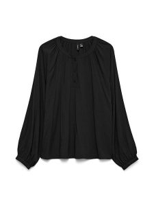 Vero Moda Bluzka w kolorze czarnym rozmiar: XS. Czarne bluzki Vero Moda, xs, bez wzorów, bez kołnierzyka, bez ramiączek. Za 52,67 zł.