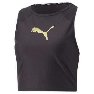 T-shirt bez rękawów damski Puma FIT EVERSCULPT. Czarne t-shirty Puma, l, bez wzorów, bez kołnierzyka, bez ramiączek. W wyprzedaży za 96,15 zł.