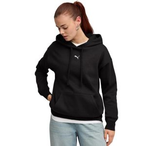 Bluza damska Puma ESS Centered Cat Logo Relaxed Hoodie. Czarne bluzy Puma, bez wzorów, z bawełny, bez kaptura. Za 168,99 zł.