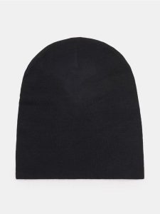 Cienka czapka beanie z wiskozą - czarny. Czarne czapki Sinsay, bez wzorów, z wiskozy. Za 9,99 zł.