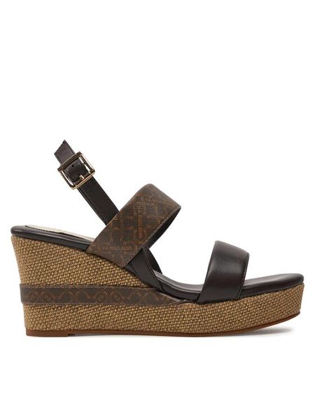 U.S. Polo Assn. Sandały Alyssa019 Print Brązowy. Brązowe sandały U.S. Polo Assn., bez wzorów, ze skóry, bez obcasa, na koturnie, bez zapięcia. Za 379,99 zł.