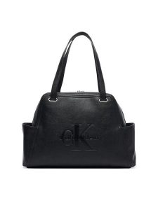 Calvin Klein Torebka Pockets Monologo Tote LV04F3689G Czarny. Czarne torebki klasyczne Calvin Klein, bez wzorów, ze skóry, bez dodatków. Za 649,99 zł.