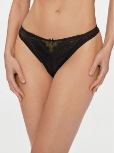 Hunkemöller Figi brazylijskie Mirabella Cheekini 203541 Czarny. Czarne figi Hunkemöller, bez wzorów, z syntetyku. Za 79,99 zł.