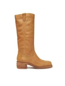 Nokwol Kozaki Fear Brązowy. Brązowe kozaki Nokwol, bez wzorów, ze skóry, bez obcasa, na płaskiej podeszwie, bez zapięcia. Za 699,99 zł.