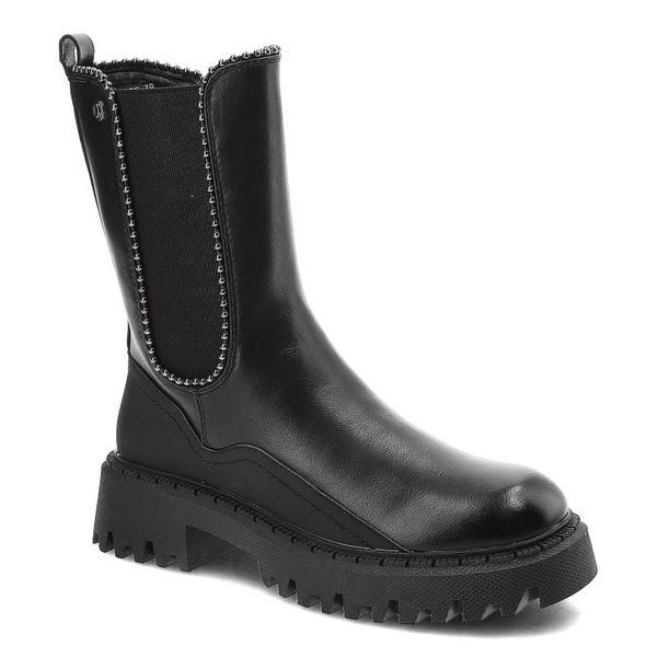 Czarne Botki Filippo Ocieplane Buty Damskie. Czarne botki Filippo, bez wzorów, ze skóry ekologicznej, bez obcasa, na płaskiej podeszwie, bez zapięcia. Za 209,00 zł.