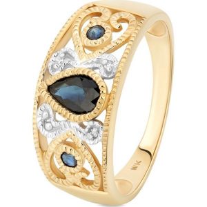 Pierścionek - , Diament 0,01ct,szafir. Pierścionki marki W.KRUK. Za 2 190,00 zł.