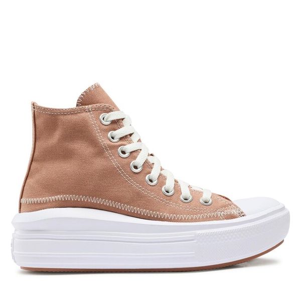 Trampki Converse. Brązowe trampki Converse, bez wzorów, bez zapięcia. Za 259,99 zł.