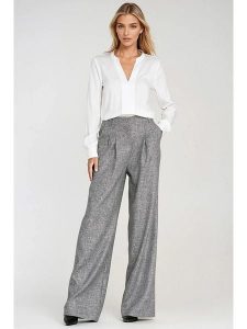 Nife Spodnie w kolorze szarym rozmiar: 42. Szare spodnie z wysokim stanem Nife, bez wzorów, z materiału, z podwyższonym stanem. Za 192,33 zł.