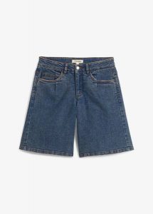 Bermudy dżinsowe mid waist. Niebieskie jeansy bonprix, bez wzorów, z jeansu. Za 134,99 zł.