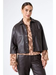 Garcia Kurtka przejściowa w kolorze brązowym rozmiar: M. Brązowe kurtki Garcia, m, bez wzorów, ze skóry, bez kaptura. Za 195,99 zł.