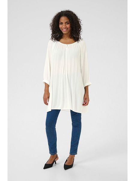 Kaffe Tunika w kolorze białym rozmiar: 42. Białe tuniki Kaffe, bez wzorów, z wiskozy, bez kołnierzyka, bez ramiączek. Za 52,79 zł.