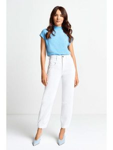 Rich & Royal Dżinsy - Tapered fit - w kolorze białym rozmiar: W28. Białe jeansy Rich & Royal, bez wzorów, z podwyższonym stanem. Za 250,35 zł.