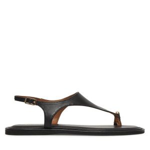 Sandały Tamaris. Czarne sandały Tamaris, bez wzorów, bez obcasa, na płaskiej podeszwie, bez zapięcia. Za 289,99 zł.