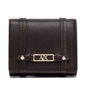 Portfel Armani Exchange. Brązowe portfele Armani Exchange, bez wzorów. Za 296,99 zł.