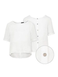 Eight2Nine Bluzka w kolorze białym rozmiar: L/XL. Białe bluzki Eight2Nine, l, bez wzorów, bez kołnierzyka, bez ramiączek. Za 79,03 zł.