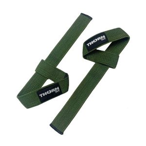 Paski do podnoszenia ciężarów THORN FIT Lifting straps cotton army green. Zielone paski THORN FIT, bez wzorów, sportowe. Za 24,90 zł.