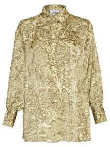 MOSS COPENHAGEN Bluzka "Maricel Myrina" ze wzorem rozmiar: S/M. Zielone bluzki Moss Copenhagen, m, bez wzorów, z materiału, bez kołnierzyka, bez ramiączek. Za 83,42 zł.