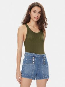 Liu Jo Top MA4327 J4695 Khaki Slim Fit. Brązowe topy Liu Jo, l, bez wzorów, z wiskozy, bez kołnierzyka, bez ramiączek. Za 189,99 zł.