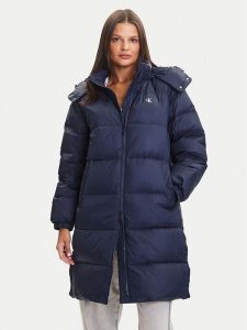 Calvin Klein Jeans Płaszcz zimowy Essential LV047D502G Granatowy Regular Fit. Niebieskie płaszcze Calvin Klein Jeans, na zimę, s, bez wzorów, z jeansu, bez kaptura. Za 929,99 zł.
