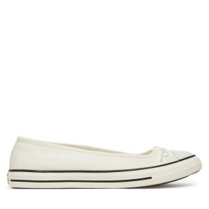 Baleriny Converse. Brązowe balerinki Converse, bez wzorów, bez obcasa, bez zapięcia. Za 199,99 zł.