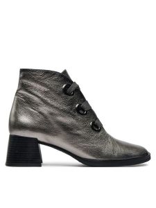 Hispanitas Trzewiki Menorca-I24 HI243635 Srebrny. Szare botki Hispanitas, bez wzorów, ze skóry, bez obcasa, na słupku, bez zapięcia. Za 529,99 zł.