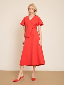 BGN Spódnica w kolorze czerwonym rozmiar: 34. Czerwone spódnice BGN, na imprezę, bez wzorów, midi. Za 86,99 zł.