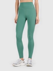 4F Legginsy sportowe w kolorze zielonym rozmiar: S. Zielone legginsy 4f, s, bez wzorów, z materiału, z podwyższonym stanem, outdoorowe. Za 104,95 zł.