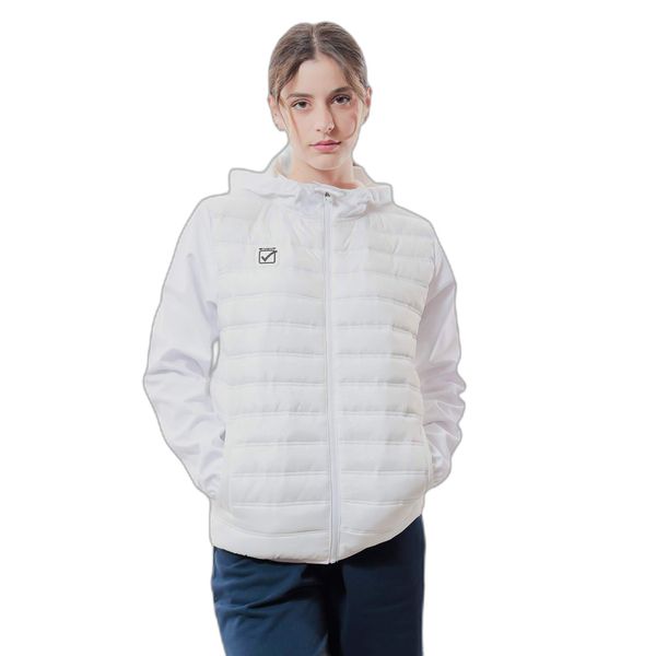 Damska kurtka z kapturem Givova Superior. Białe kurtki Givova, bez wzorów, z puchu, z kapturem. Za 303,99 zł.