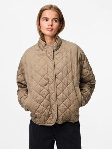 Pieces Kurtka pikowana w kolorze szarobrązowym rozmiar: XL. Brązowe kurtki Pieces, xl, bez wzorów, bez kaptura. Za 171,28 zł.