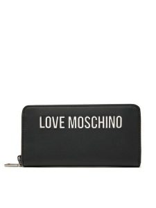 LOVE MOSCHINO Portfel JC5611PP1MKD000B Czarny. Czarne portfele LOVE MOSCHINO, bez wzorów, ze skóry. Za 329,99 zł.