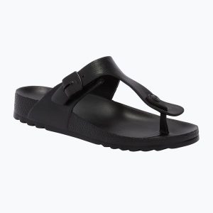 Japonki damskie Scholl Bahia Eva. Czarne klapki Scholl, bez wzorów, z materiału, bez obcasa. Za 169,99 zł.