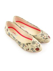 Goby Baleriny w kolorze beżowym ze wzorem rozmiar: 41. Brązowe balerinki Goby, bez wzorów, bez obcasa, bez zapięcia. Za 173,99 zł.