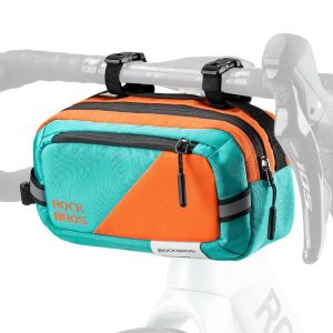 Sakwa rowerowa na kierownicę/ramę Rockbros Urban Rider W015. Brązowe torebki klasyczne ROCKBROS, bez wzorów, bez dodatków. Za 99,00 zł.
