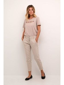 Cream Spodnie "Paula" w kolorze beżowym rozmiar: W30. Brązowe rurki Cream, z materiału. Za 188,85 zł.