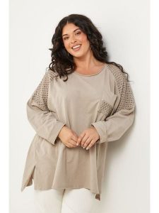 Curvy Lady Koszulka w kolorze beżowym rozmiar: 40/42. Brązowe bluzki Curvy Lady, bez wzorów, klasyczne, bez kołnierzyka, bez ramiączek. Za 144,58 zł.