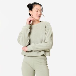 Bluza do jogi damska Kimjaly cocoon. Zielone bluzy KIMJALY, na zimę, m, bez wzorów, z bawełny, bez kaptura. Za 129,99 zł.