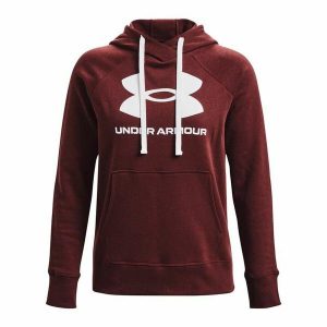 Bluza z kapturem Damska Rival Fleece. Brązowe bluzy Under Armour, s, bez wzorów, z kapturem. Za 323,50 zł.