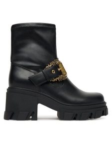 Versace Jeans Couture Botki 79VA3S80 Czarny. Czarne botki Versace Jeans Couture, bez wzorów, z jeansu, bez obcasa, na słupku, bez zapięcia. Za 569,99 zł.