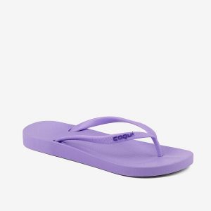 Damskie klapki Coqui. Fioletowe klapki Coqui, bez wzorów, z materiału, bez obcasa. Za 130,99 zł.