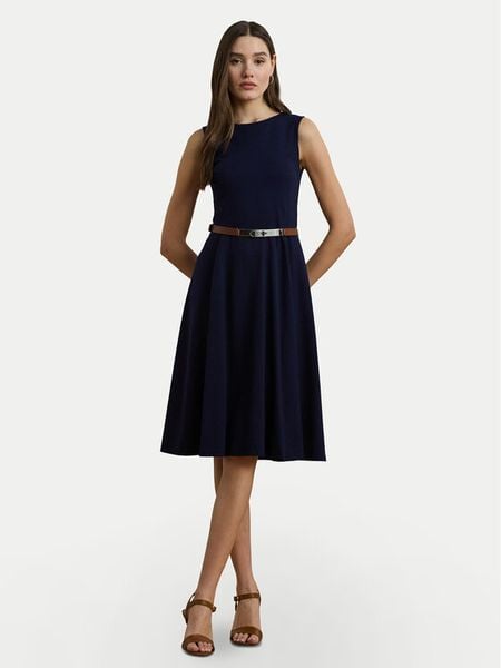 LAUREN RALPH LAUREN Sukienka koktajlowa 200973402001 Granatowy Regular Fit. Niebieskie sukienki Lauren Ralph Lauren, bez wzorów, z wiskozy, wizytowe, bez kołnierzyka, bez ramiączek. Za 559,99 zł.