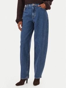 HUGO Jeansy Gimine 50563510 Granatowy Wide Leg. Niebieskie jeansy Hugo, bez wzorów, z bawełny. Za 635,99 zł.