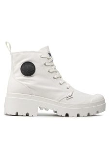 Palladium Trapery Pallabase Twill 96907-116-M Biały. Białe buty zimowe Palladium, z materiału, bez obcasa, bez zapięcia. Za 529,99 zł.