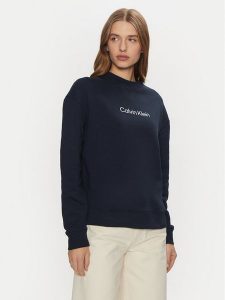 Calvin Klein Bluza K20K205450 Granatowy Regular Fit. Niebieskie bluzy Calvin Klein, s, bez wzorów, z bawełny, bez kaptura. Za 279,99 zł.