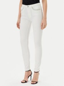 Guess Jeansy W5GA46 D5N71 Biały Skinny Fit. Białe jeansy Guess, z aplikacjami, z bawełny. Za 289,99 zł.