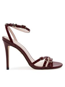 Marciano Guess Sandały 5GGZ27 7231A Bordowy. Czerwone sandały Marciano Guess, z aplikacjami, ze skóry, bez obcasa, na szpilce, bez zapięcia. Za 570,00 zł.