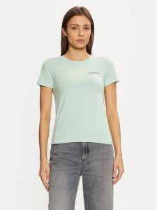 Guess Jeans T-Shirt W4YI02 J1314 Zielony Regular Fit. Zielone t-shirty Guess Jeans, xs, z aplikacjami, z bawełny, bez kołnierzyka, bez ramiączek. Za 89,99 zł.