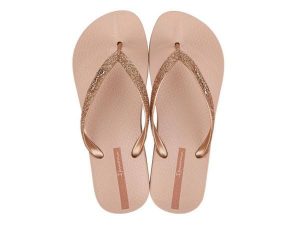 Klapki damskie Ipanema Anatomica Lolita. Brązowe klapki Ipanema, bez wzorów, z gumy, bez obcasa. Za 131,35 zł.
